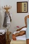 japans Bruin haar Miyuki zoon is akte Een prachtig massage naar haar klanten jock