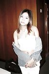 Sweet Japanese infant beauty exposing her miniscule titties and furry twat in the bathroom