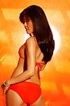 Oriental pornstar Thi Quach demonstrates her fixed a-hole in a bikini