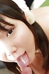 Japanese adolescent receives her smooth on top cage of love nailed and takes a stream of cum on her milk shakes - PornPics.com