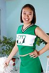 Infant Chinese freeing biggest front bumpers and a-hole from lower cheerleader uniform