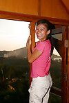 Japanisch junge chaiya Rucken aus Glänzend auf top cumhole später auf Unterwäsche Entfernung