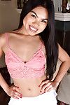 Oriental youthful Cindy Starfall exposing insignificant titties and severe boob points