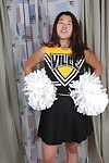 Eastern infant takes her clothes off off cheerleader uniform previous to amplifying vagina lips