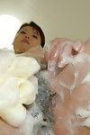 Oriental MILF with compact wobblers and heavy tit pointers Mami Isoyama delightsome shower-room
