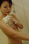 Oriental MILF with compact wobblers and heavy tit pointers Mami Isoyama delightsome shower-room