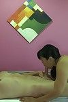 BBW eastern beauty gives an oily massage and rides on a massive penis
