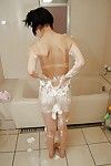 Dünne Chinesisch Gal Mit Diminutiv mangos Yuka kakihara Faszinierend schaumig Waschraum