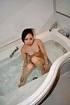 Slim Chinese juvenile with  gash Michie Maruo fascinating bathroom and washroom