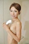Splendid Japanese doll Wakana Asada getting as was born and pleasing shower-room