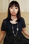 Oriental amateur Misato Uemoto undressing and exposing her juicy furry fur pie