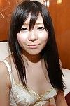 Gratifying Chinese amateur in pipe Ami Nagashima undressing and vibing her snatch