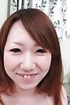 Smiley Japanese juvenile Maya Araki exposing her goods in close up afterwards washroom