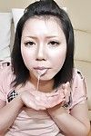 Chinese MILF Aya Uchiyama gobbles a fixed snake and takes face hole total of semen