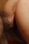 Oriental MILF gives a oral play and purchases her furry snatch nailed in close up