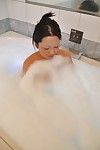 Eastern MILF with hirsute cooter and shapely whoppers Kumiko Katsura charming shower-room
