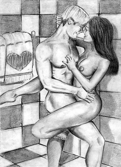 These are sketches of hot couples who cant look as if to get enough love making act