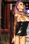 tatuado punk animado FILME no um vestido