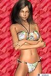 Animated film girl in bikini way
