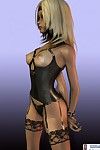 3d caricature in sexy lingerie