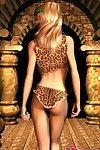3d девушка Карен дразнить нам с ее Леопард lingeria