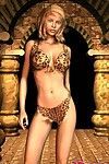 3d Petite amie Karen teasing nous Avec Son Leopard lingeria