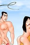 Dibujos animados strip-tease y disfrutando de sex. Mierda acción Con famoso caricatura os
