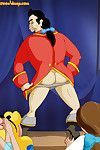 Gaston stripteases to the girls of disnney