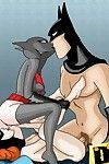 batman en Batgirl beukende als gek konijnen