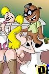 Famous toons in real eager threesome fuckfests