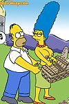 marge ngạc nhiên Homer tại Làm việc với một Thức ăn basket, mời gọi hắn phải một nghịch ngợm picn