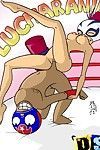 Sexually aroused heroes of mucha lucha fighting for gentile