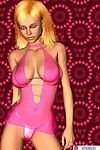toon menina no Cor-de-rosa lingerie posições
