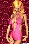 toon meisje in Roze lingerie posities