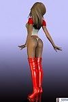 3d animation in underclothing and boots