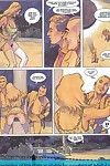 Chunky dude bonks two hot ladies in porn comics