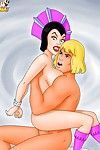 Drawn sex bombs exploding. assorted toon cage of love stretching taskmaster