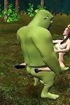 3d Kurwa Akcja przygody z Shrek i kwiatowo-owocowy Fiona