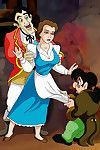 Belle is doubled teamed by gaston and lefou