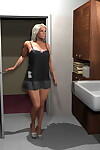 Seductive 3d golden-haired exposing her huge tits in the bathroom - part 1270