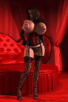 sexy 3d Brunette dans faim sous-vêtements exposer Son grand billibongs PARTIE 1193