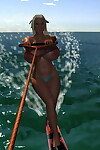 Topless Immense breasted 3d blonde chicito wakeboard PARTIE 1184