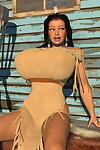 massive Brüsten 3d American Indische Modell posing im freien Teil 1167