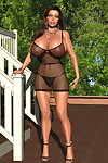 provokingly Vestido Bigtitted 3d Babe posando ao ar livre parte 1095