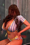 selvaggia 3d Marrone capelli Con Grande amore meloni mostra striptease parte 1083