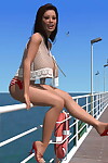Immense breasted 3d brunette chico exposing her melons on the pier - part 1072