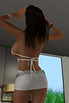 sexy 3d Babe Avec Long noir cheveux exposer Son gros globes PARTIE 1036