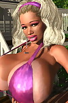 busty 3d सुनहरे बालों वाली बेब नाटकों के साथ उसके विशाल स्तन हिस्सा 1035