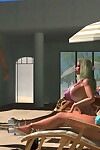 포르노스타 섹시 3d Bigtitted 비키니가 달링 일광욕 야외에서 부품 1009