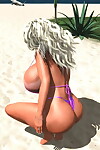 nagie sexy 3d Plaża blondynka z wielkie Cycki część 980